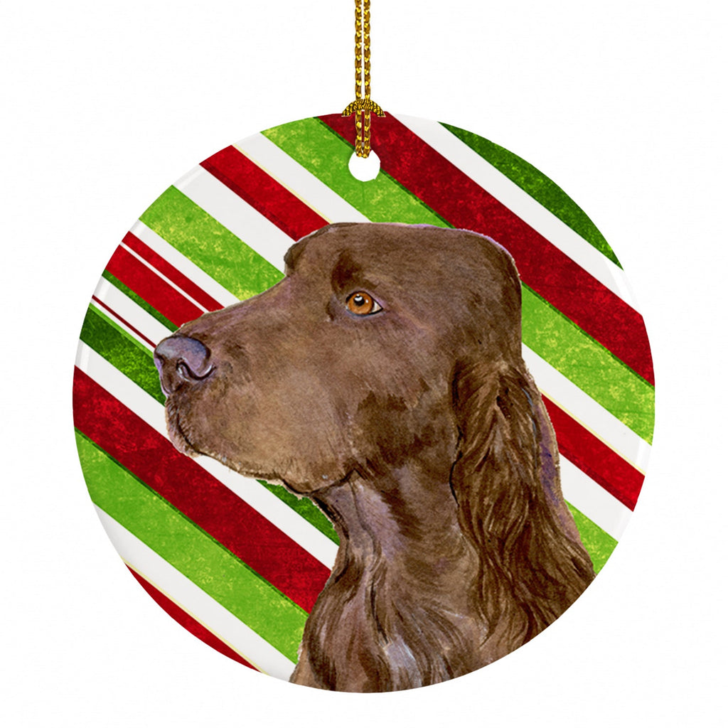 Field Spaniel Candy Cane Holiday Christmas Ceramic Ornament Christmas Tree Hanging Decorations for Home Christmas Holiday, Party, Gift, 3 in, Multicolor