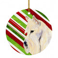 Scottish Terrier Candy Cane Holiday Christmas Ceramic Ornament Christmas Tree Hanging Decorations for Home Christmas Holiday, Party, Gift, 3 in, Multicolor