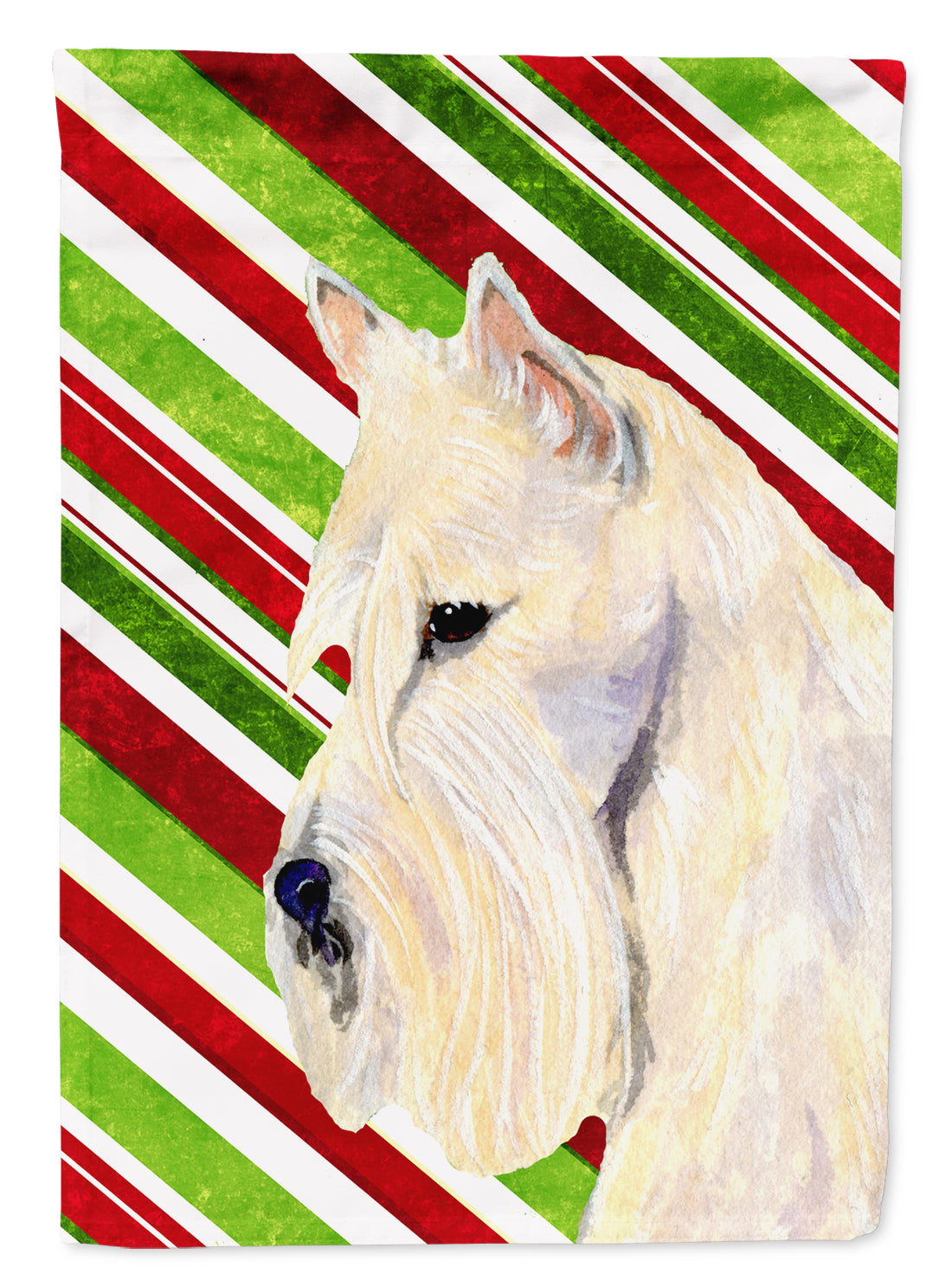 Scottish Terrier Candy Cane Holiday Christmas Garden Flag Mailbox Decorative Yard Banner Outside Patio Artwork for Flower Beds, Garden Size, Multicolor