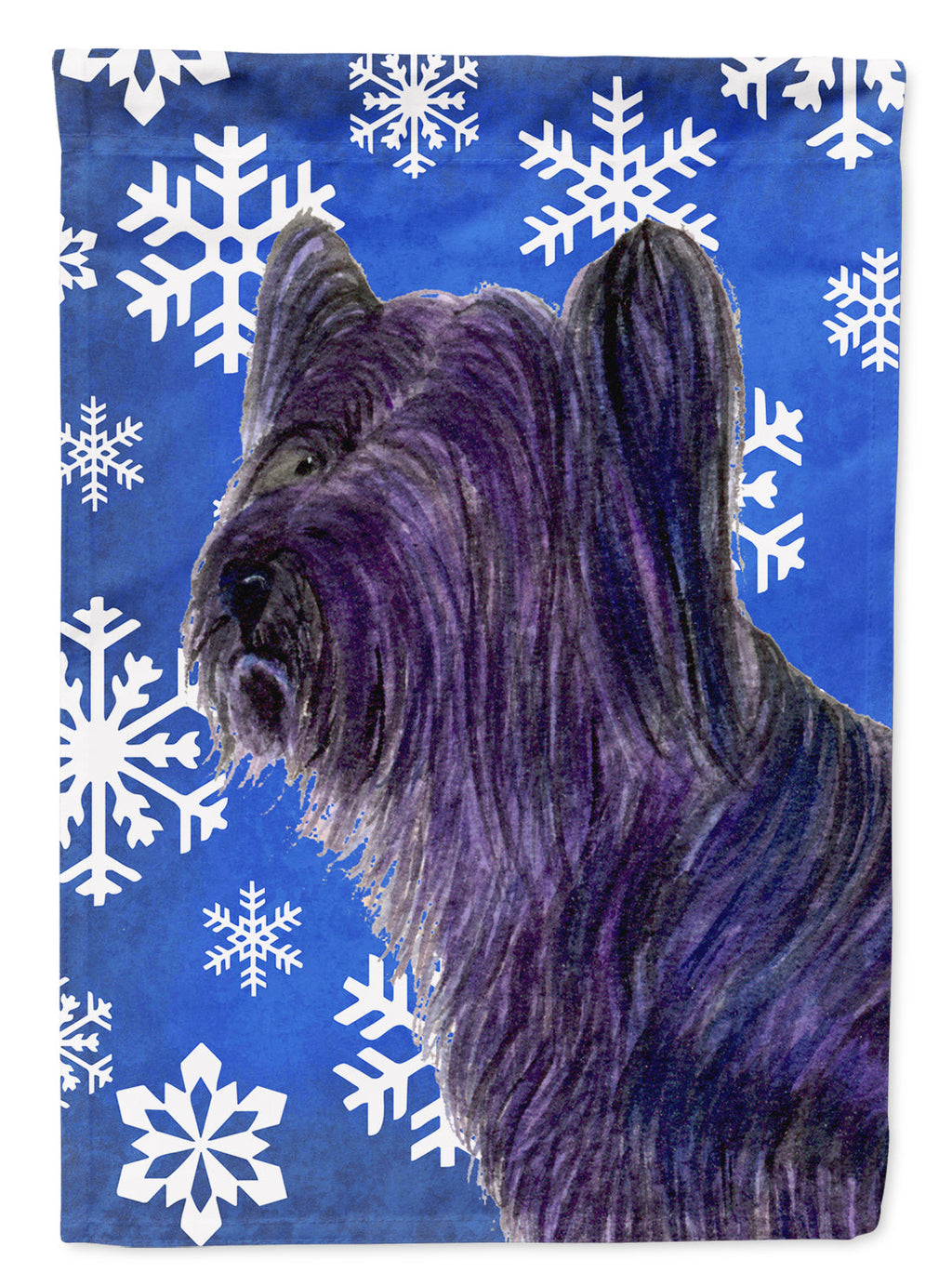 Skye Terrier Winter Snowflakes Holiday Garden Flag Mailbox Decorative Yard Banner Outside Patio Artwork for Flower Beds, Garden Size, Multicolor