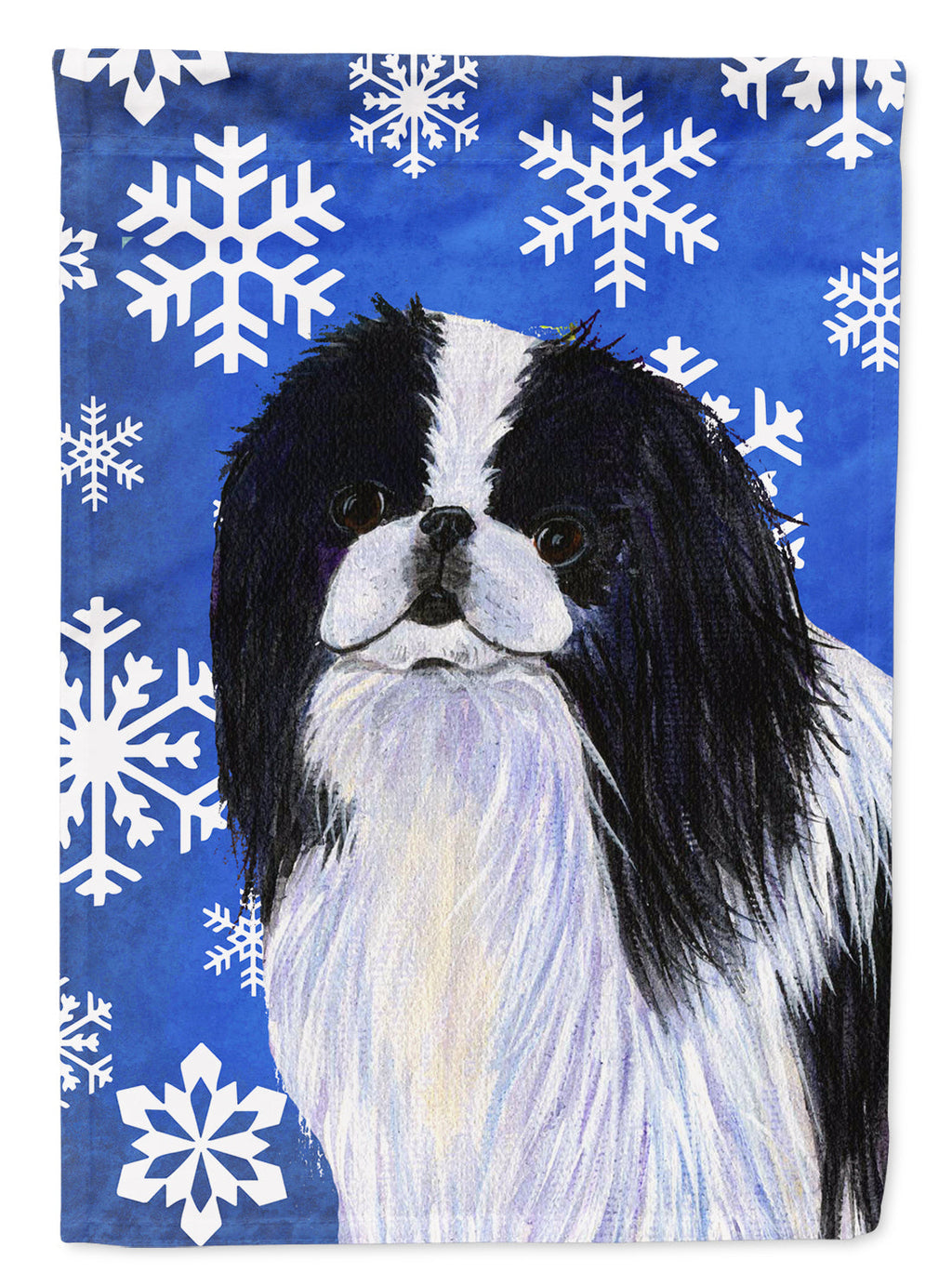 Japanese Chin Winter Snowflakes Holiday Garden Flag Mailbox Decorative Yard Banner Outside Patio Artwork for Flower Beds, Garden Size, Multicolor