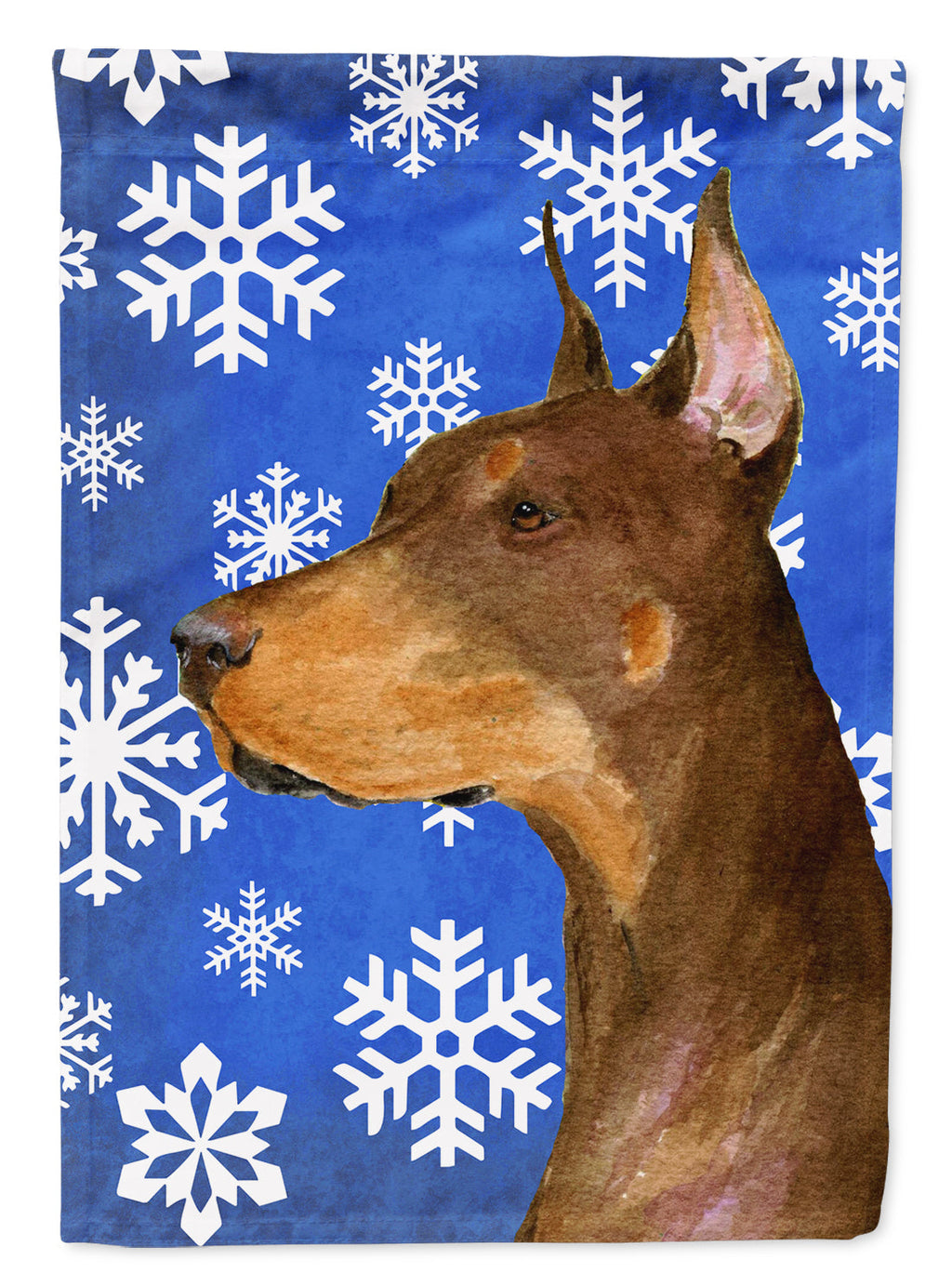 Doberman Winter Snowflakes Holiday Garden Flag Mailbox Decorative Yard Banner Outside Patio Artwork for Flower Beds, Garden Size, Multicolor
