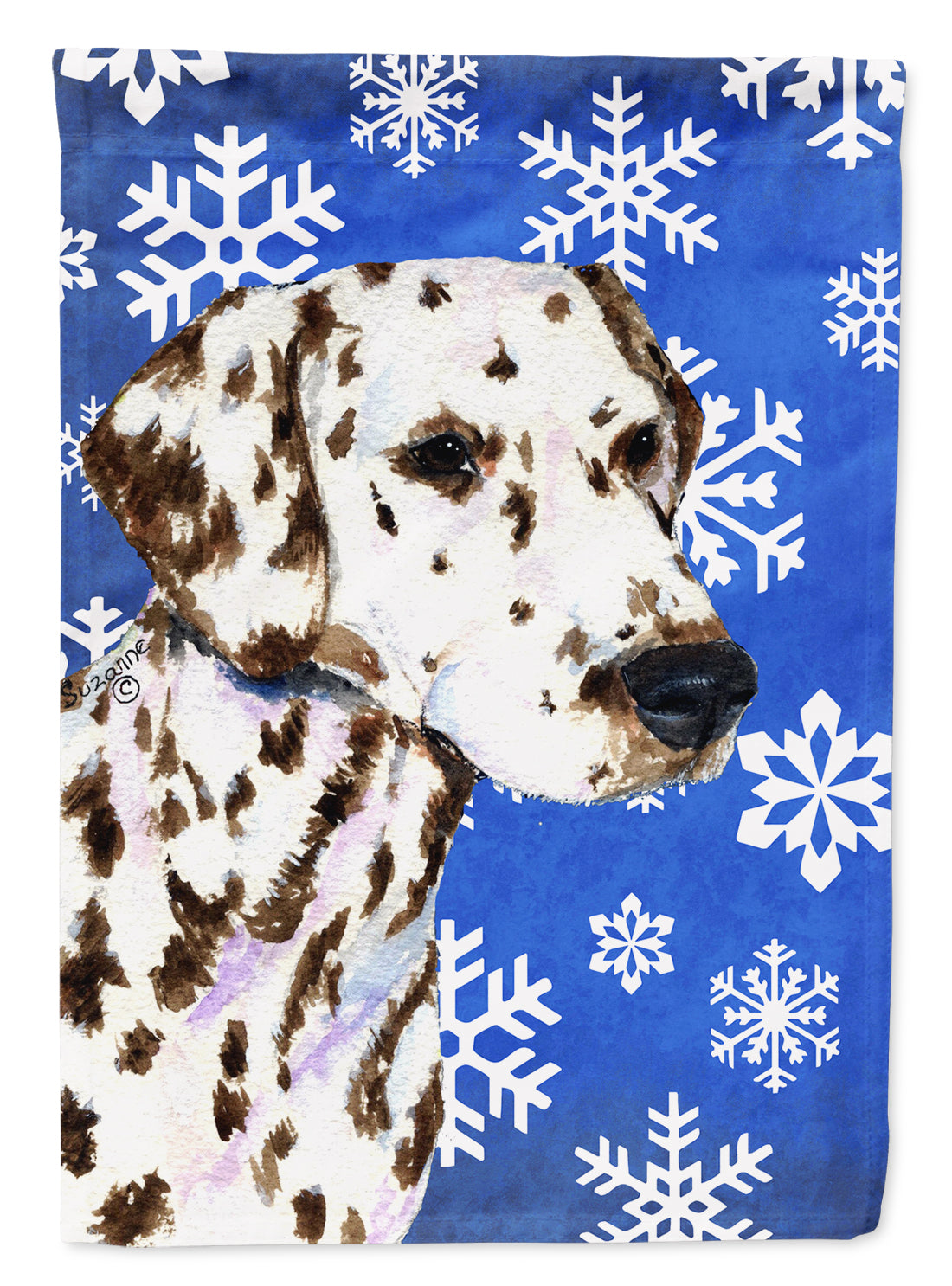 Dalmatian Winter Snowflakes Holiday Garden Flag Mailbox Decorative Yard Banner Outside Patio Artwork for Flower Beds, Garden Size, Multicolor