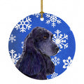 Cocker Spaniel Winter Snowflakes Holiday Ceramic Ornament Christmas Tree Hanging Decorations for Home Christmas Holiday, Party, Gift, 3 in, Multicolor