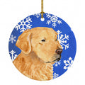 Golden Retriever Winter Snowflakes Holiday Ceramic Ornament Christmas Tree Hanging Decorations for Home Christmas Holiday, Party, Gift, 3 in, Multicolor