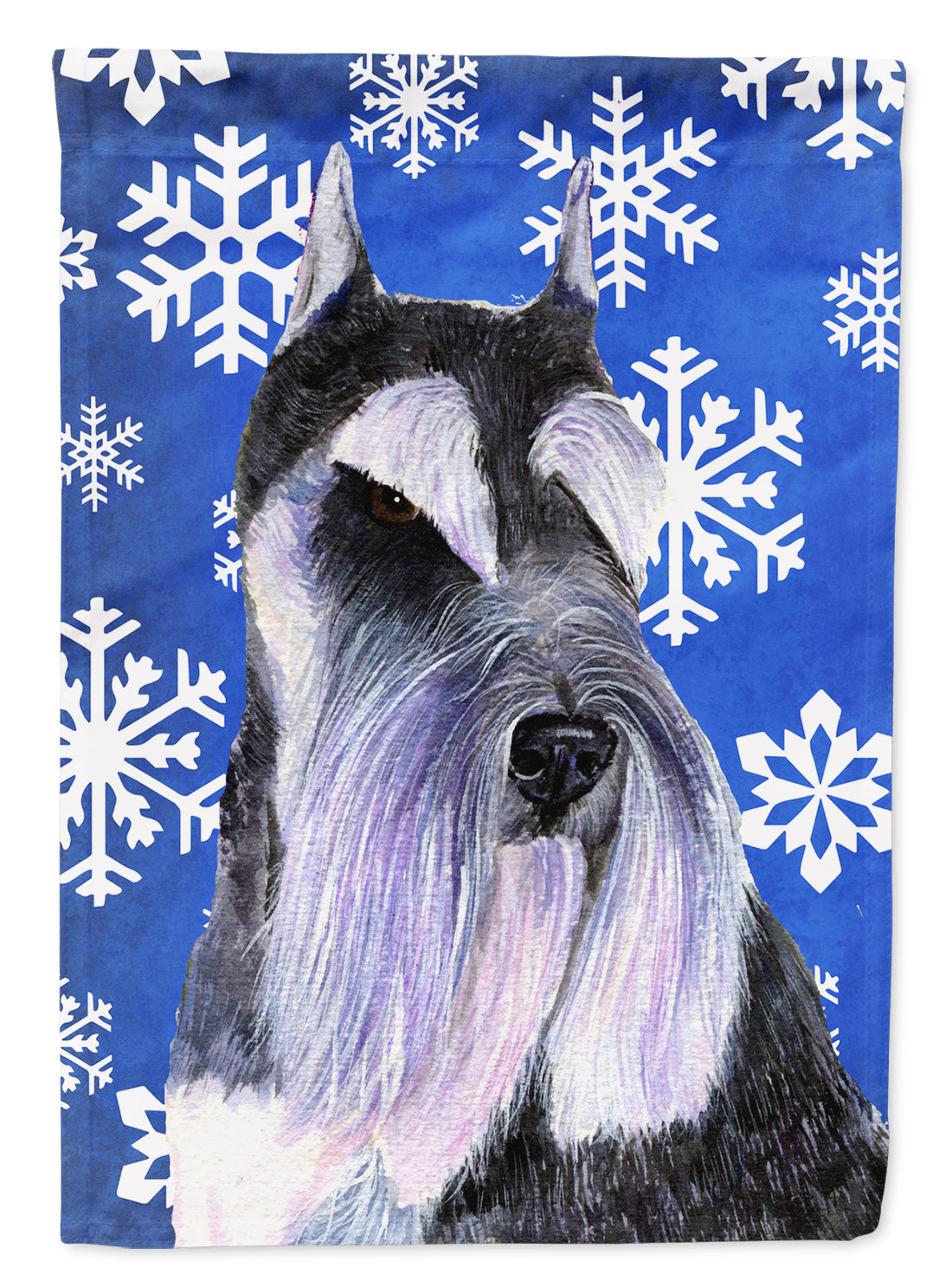 Schnauzer Winter Snowflakes Holiday Garden Flag Mailbox Decorative Yard Banner Outside Patio Artwork for Flower Beds, Garden Size, Multicolor
