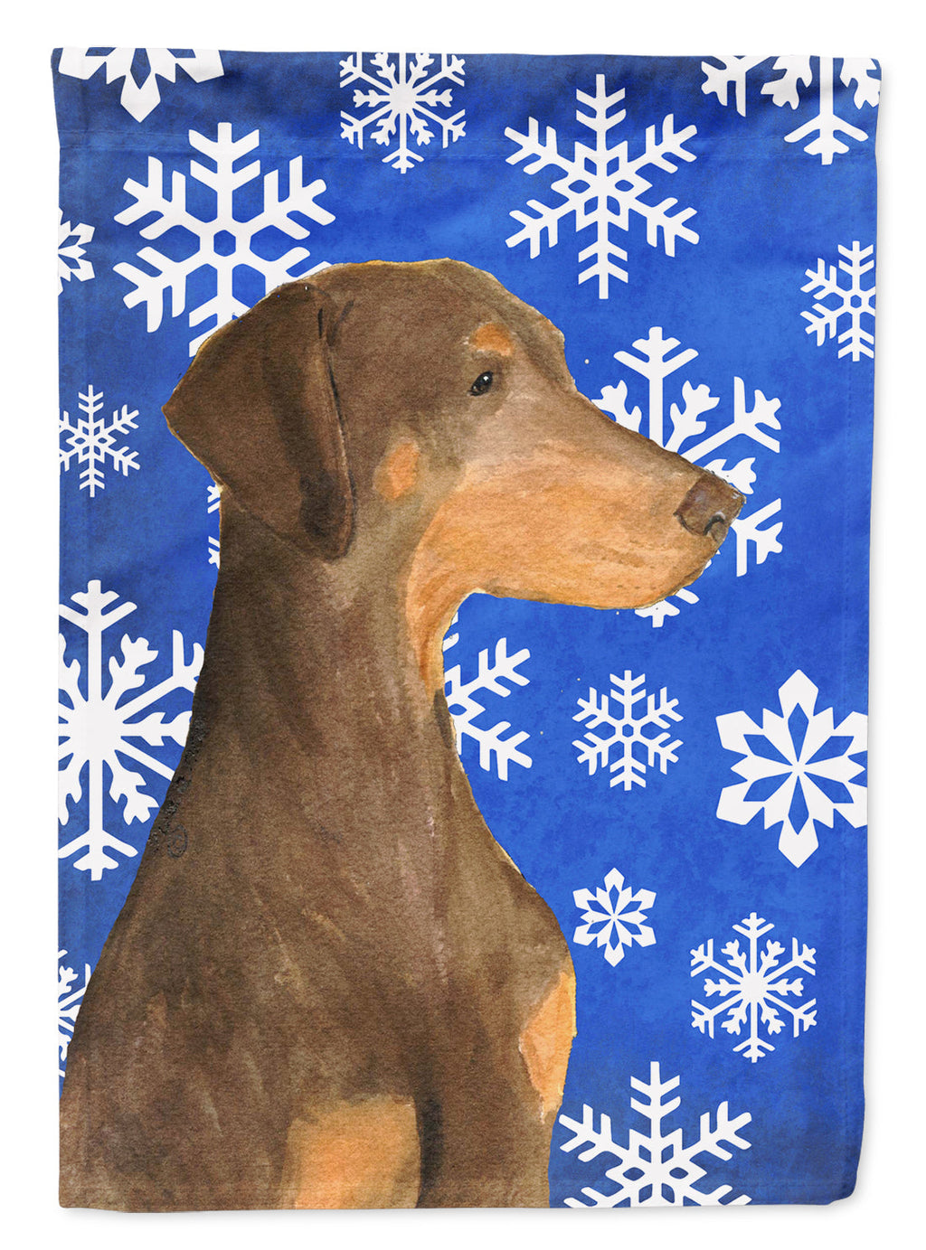Doberman Winter Snowflakes Holiday Garden Flag Mailbox Decorative Yard Banner Outside Patio Artwork for Flower Beds, Garden Size, Multicolor