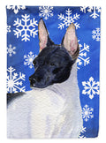 Rat Terrier Winter Snowflakes Holiday Garden Flag Mailbox Decorative Yard Banner Outside Patio Artwork for Flower Beds, Garden Size, Multicolor
