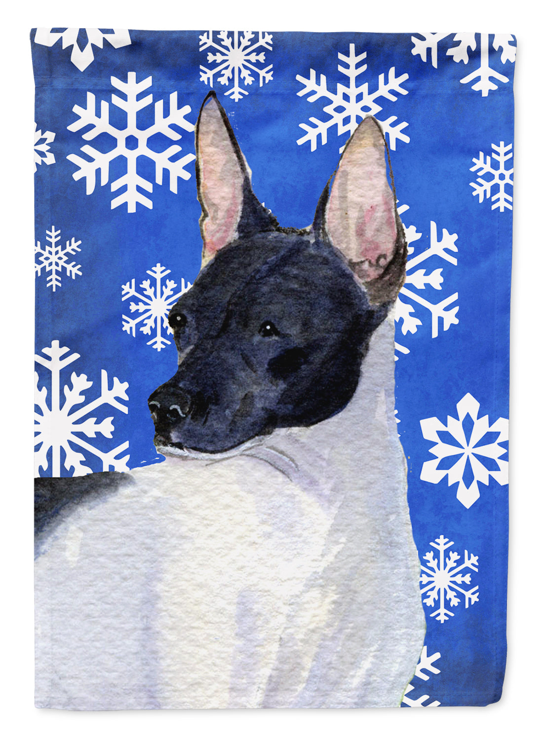 Rat Terrier Winter Snowflakes Holiday Garden Flag Mailbox Decorative Yard Banner Outside Patio Artwork for Flower Beds, Garden Size, Multicolor