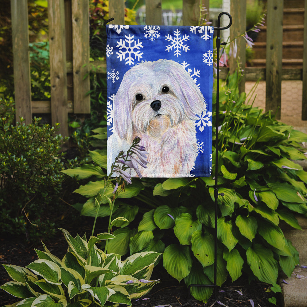 Maltese Winter Snowflakes Holiday Garden Flag Mailbox Decorative Yard Banner Outside Patio Artwork for Flower Beds, Garden Size, Multicolor