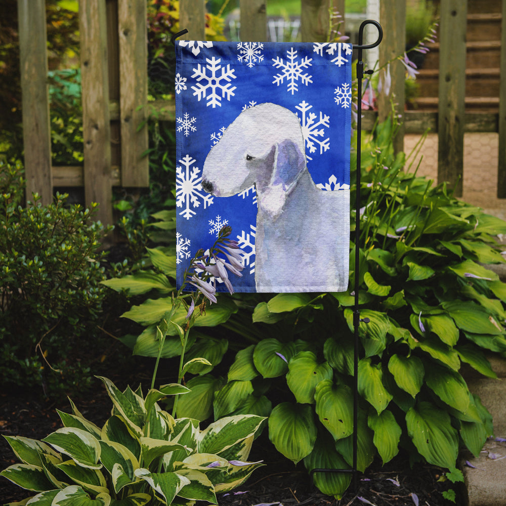 Bedlington Terrier Winter Snowflakes Holiday Garden Flag Mailbox Decorative Yard Banner Outside Patio Artwork for Flower Beds, Garden Size, Multicolor