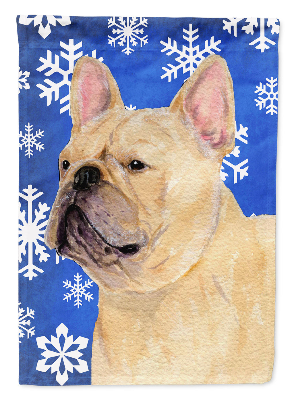 French Bulldog Winter Snowflakes Holiday Garden Flag Mailbox Decorative Yard Banner Outside Patio Artwork for Flower Beds, Garden Size, Multicolor