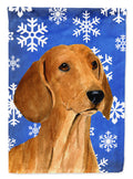 Dachshund Winter Snowflakes Holiday Garden Flag Mailbox Decorative Yard Banner Outside Patio Artwork for Flower Beds, Garden Size, Multicolor