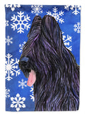 Briard Winter Snowflakes Holiday Garden Flag Mailbox Decorative Yard Banner Outside Patio Artwork for Flower Beds, Garden Size, Multicolor