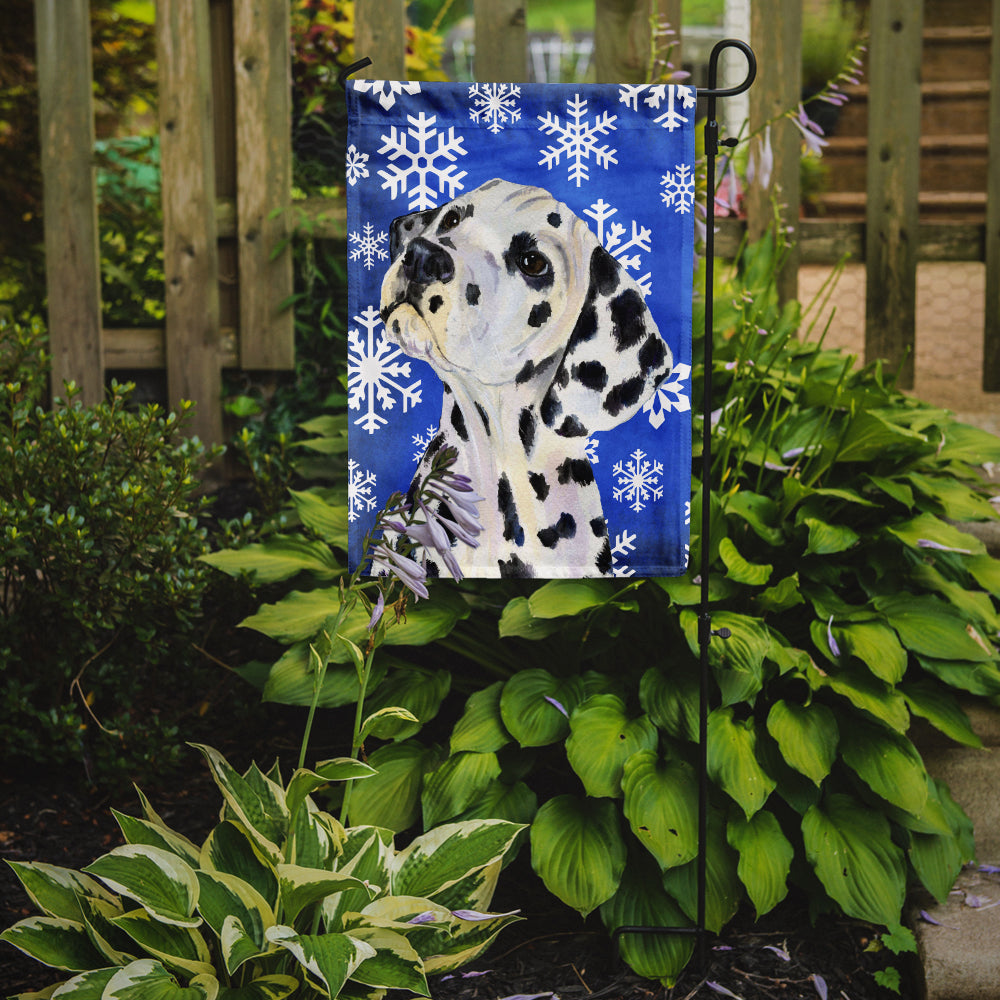 Dalmatian Winter Snowflakes Holiday Garden Flag Mailbox Decorative Yard Banner Outside Patio Artwork for Flower Beds, Garden Size, Multicolor