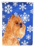 Brussels Griffon Winter Snowflakes Holiday Garden Flag Mailbox Decorative Yard Banner Outside Patio Artwork for Flower Beds, Garden Size, Multicolor