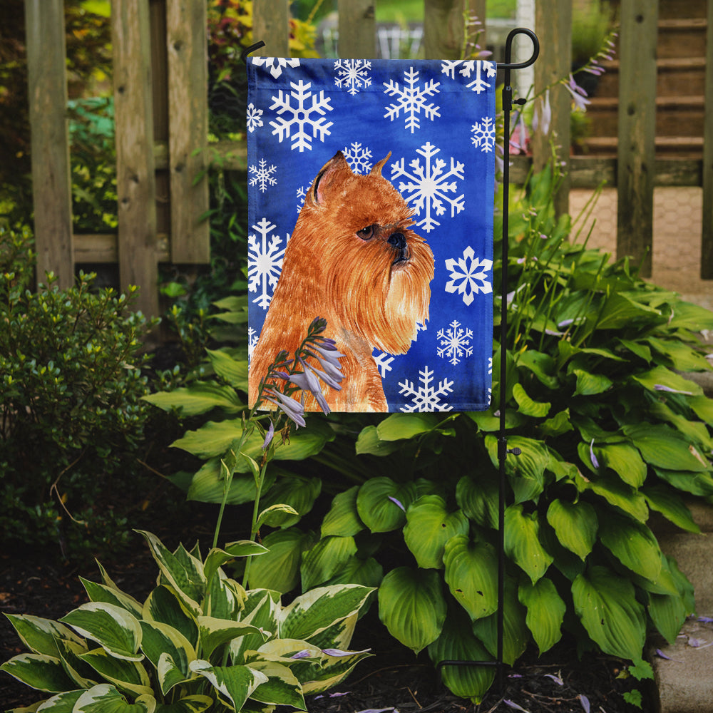 Brussels Griffon Winter Snowflakes Holiday Garden Flag Mailbox Decorative Yard Banner Outside Patio Artwork for Flower Beds, Garden Size, Multicolor