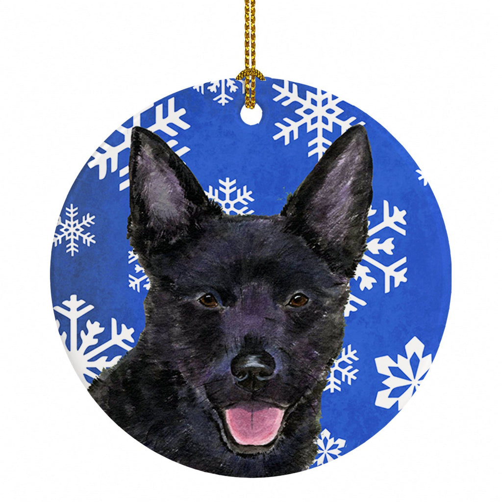 Australian Kelpie Winter Snowflakes Holiday Ceramic Ornament Christmas Tree Hanging Decorations for Home Christmas Holiday, Party, Gift, 3 in, Multicolor