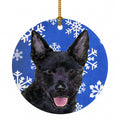 Australian Kelpie Winter Snowflakes Holiday Ceramic Ornament Christmas Tree Hanging Decorations for Home Christmas Holiday, Party, Gift, 3 in, Multicolor