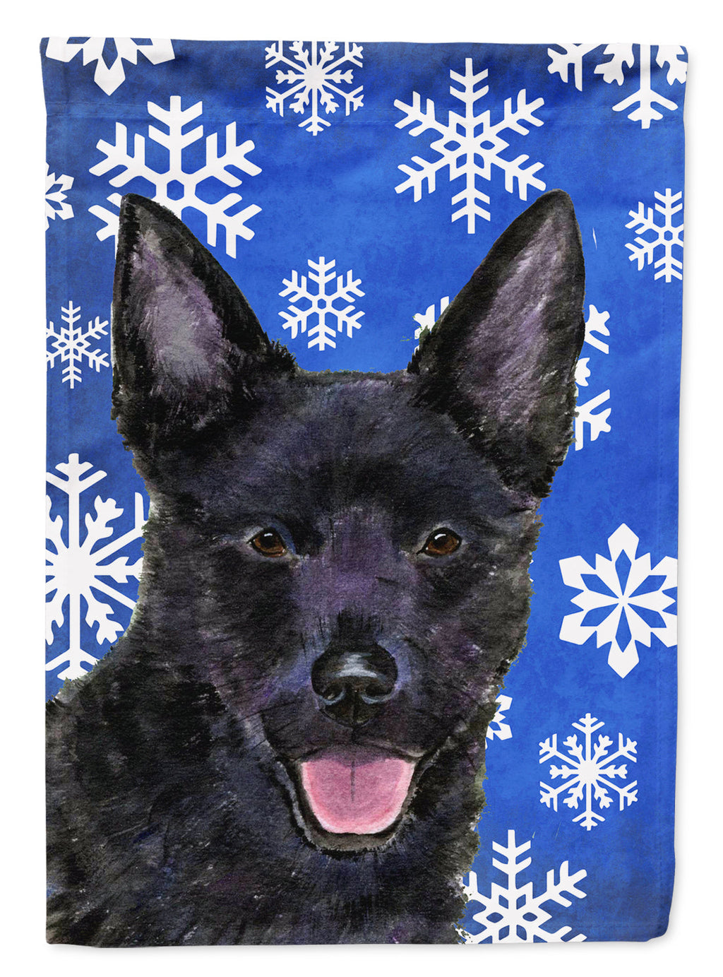 Australian Kelpie Winter Snowflakes Holiday Garden Flag Mailbox Decorative Yard Banner Outside Patio Artwork for Flower Beds, Garden Size, Multicolor