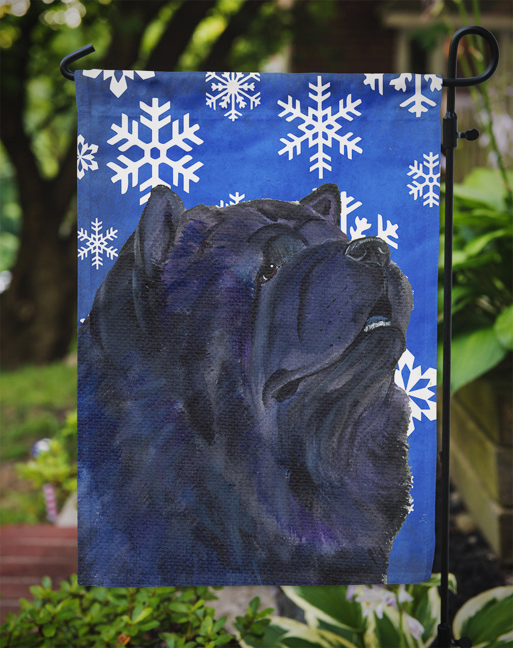 Chow Chow Winter Snowflakes Holiday Garden Flag Mailbox Decorative Yard Banner Outside Patio Artwork for Flower Beds, Garden Size, Multicolor