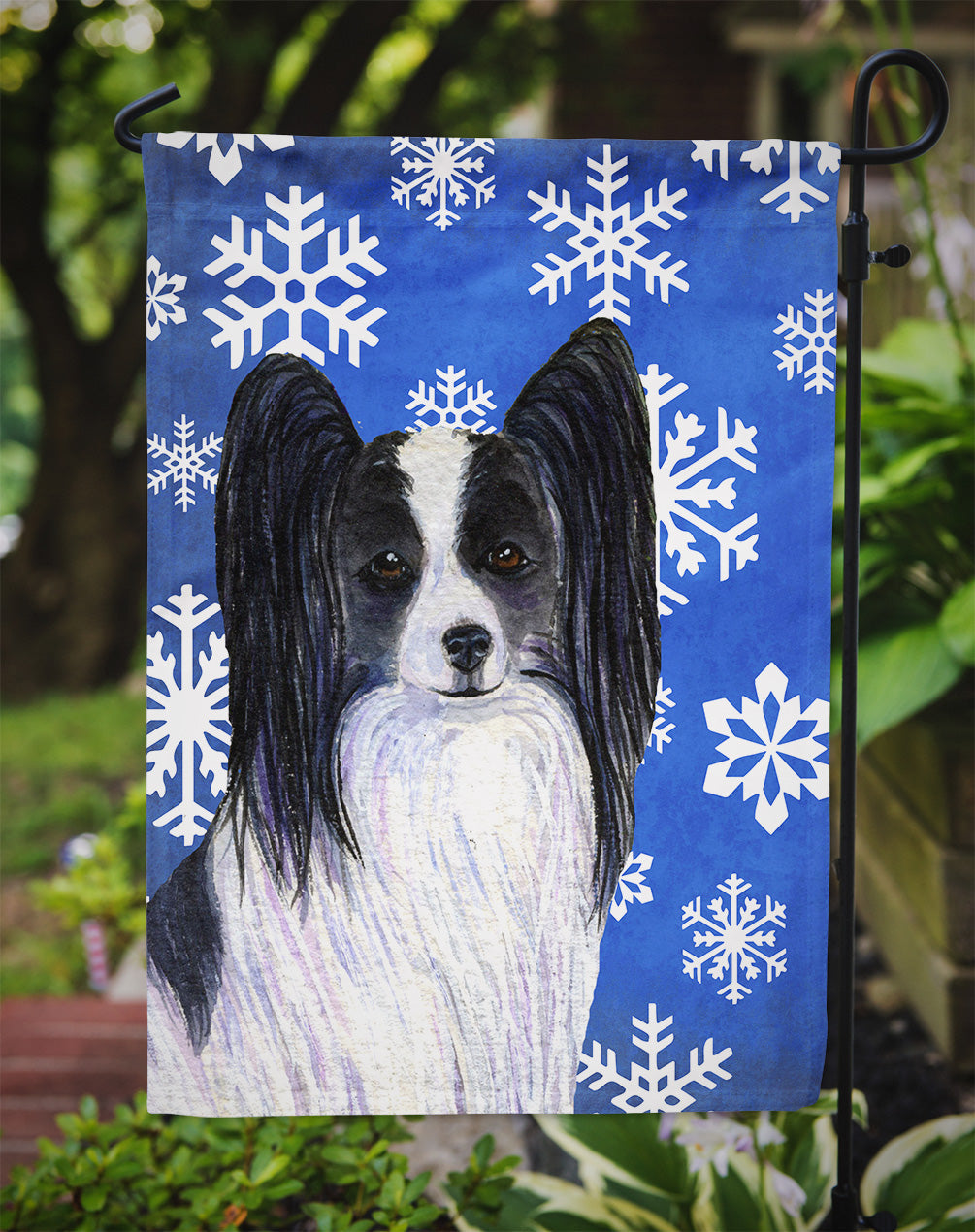 Papillon Winter Snowflakes Holiday Garden Flag Mailbox Decorative Yard Banner Outside Patio Artwork for Flower Beds, Garden Size, Multicolor