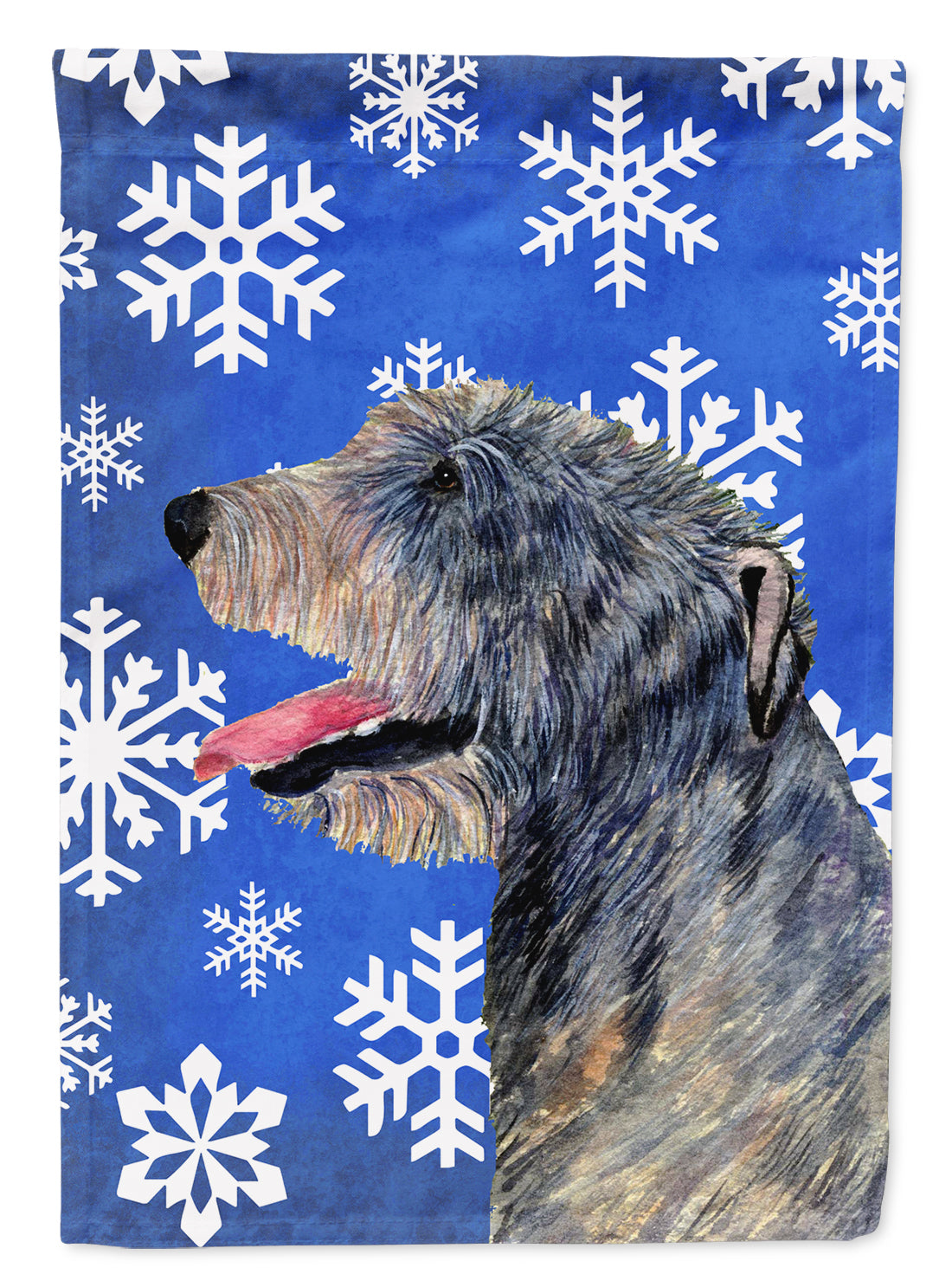 Irish Wolfhound Winter Snowflakes Holiday Garden Flag Mailbox Decorative Yard Banner Outside Patio Artwork for Flower Beds, Garden Size, Multicolor