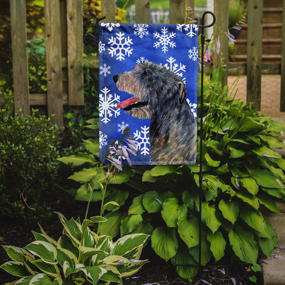 Irish Wolfhound Winter Snowflakes Holiday Garden Flag Mailbox Decorative Yard Banner Outside Patio Artwork for Flower Beds, Garden Size, Multicolor