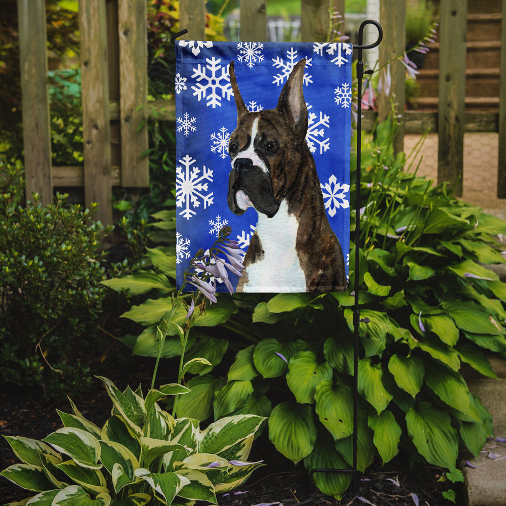 Boxer Winter Snowflakes Holiday Garden Flag Mailbox Decorative Yard Banner Outside Patio Artwork for Flower Beds, Garden Size, Multicolor
