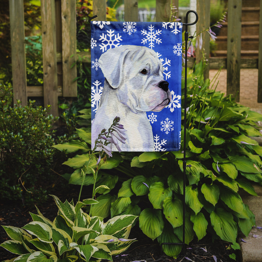 Boxer Winter Snowflakes Holiday Garden Flag Mailbox Decorative Yard Banner Outside Patio Artwork for Flower Beds, Garden Size, Multicolor