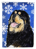 Tibetan Mastiff Winter Snowflakes Holiday Garden Flag Mailbox Decorative Yard Banner Outside Patio Artwork for Flower Beds, Garden Size, Multicolor