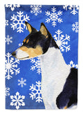 Basenji Winter Snowflakes Holiday Garden Flag Mailbox Decorative Yard Banner Outside Patio Artwork for Flower Beds, Garden Size, Multicolor