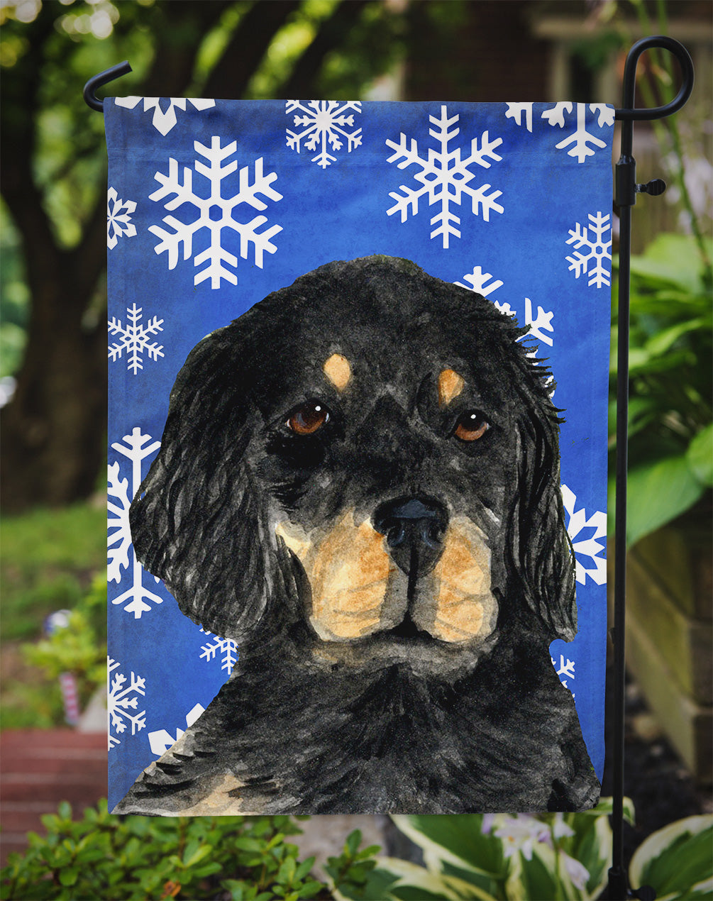 Gordon Setter Winter Snowflakes Holiday Garden Flag Mailbox Decorative Yard Banner Outside Patio Artwork for Flower Beds, Garden Size, Multicolor
