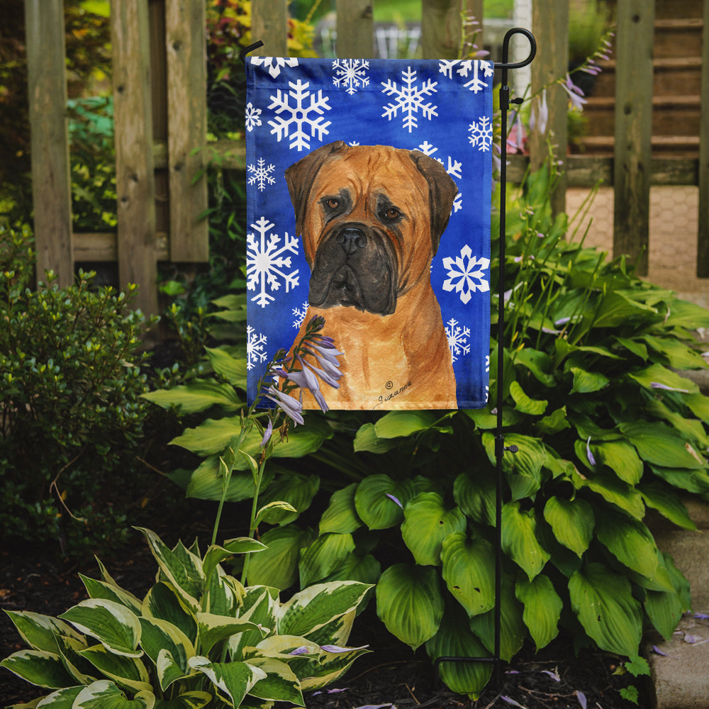 Bullmastiff Winter Snowflakes Holiday Garden Flag Mailbox Decorative Yard Banner Outside Patio Artwork for Flower Beds, Garden Size, Multicolor