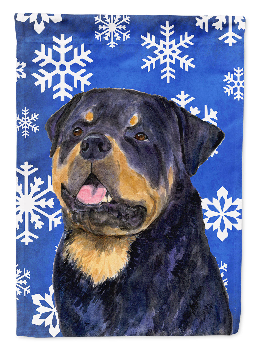 Rottweiler Winter Snowflakes Holiday Garden Flag Mailbox Decorative Yard Banner Outside Patio Artwork for Flower Beds, Garden Size, Multicolor