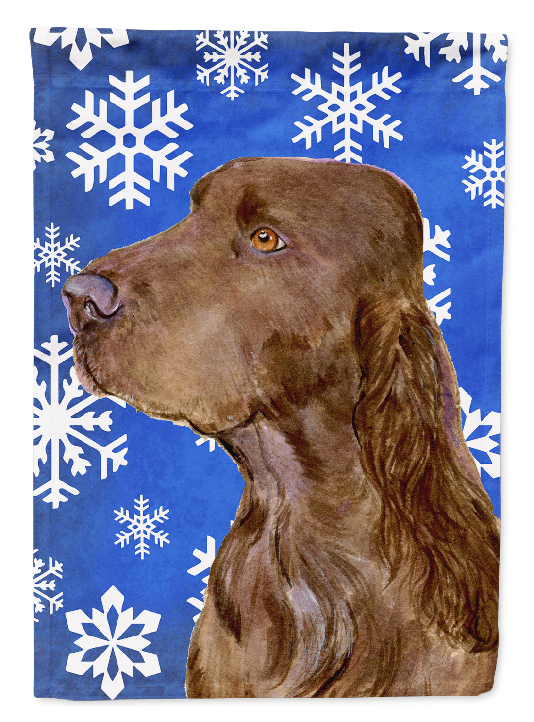 Field Spaniel Winter Snowflakes Holiday Garden Flag Mailbox Decorative Yard Banner Outside Patio Artwork for Flower Beds, Garden Size, Multicolor