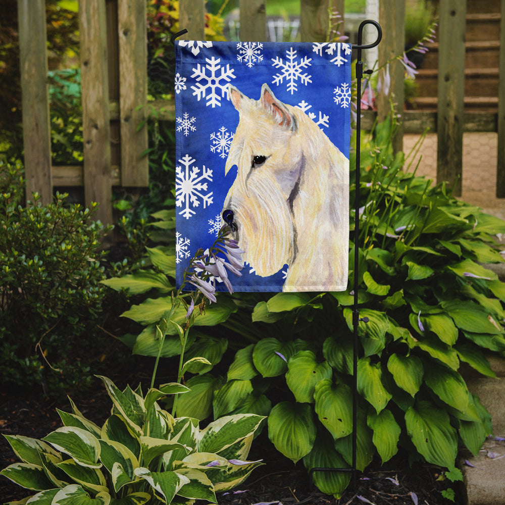 Scottish Terrier Winter Snowflakes Holiday Garden Flag Mailbox Decorative Yard Banner Outside Patio Artwork for Flower Beds, Garden Size, Multicolor