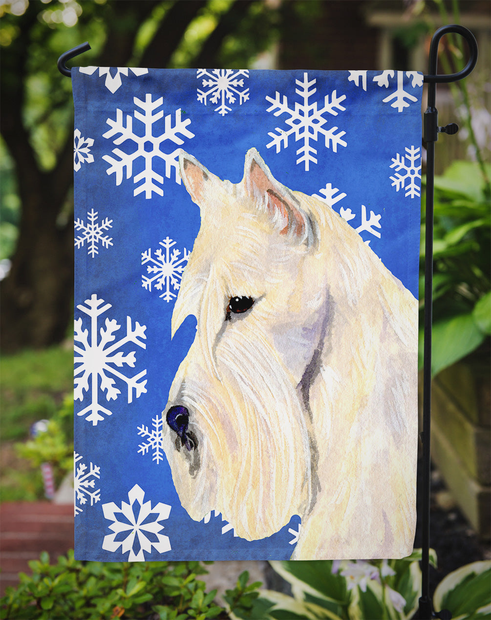 Scottish Terrier Winter Snowflakes Holiday Garden Flag Mailbox Decorative Yard Banner Outside Patio Artwork for Flower Beds, Garden Size, Multicolor