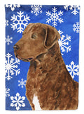 Chesapeake Bay Retriever Winter Snowflakes Holiday Garden Flag Mailbox Decorative Yard Banner Outside Patio Artwork for Flower Beds, Garden Size, Multicolor