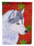 Siberian Husky Red Green Snowflake Holiday Christmas Garden Flag Mailbox Decorative Yard Banner Outside Patio Artwork for Flower Beds, Garden Size, Multicolor