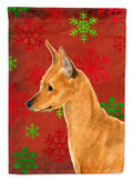 Min Pin Red and Green Snowflakes Holiday Christmas Garden Flag Mailbox Decorative Yard Banner Outside Patio Artwork for Flower Beds, Garden Size, Multicolor