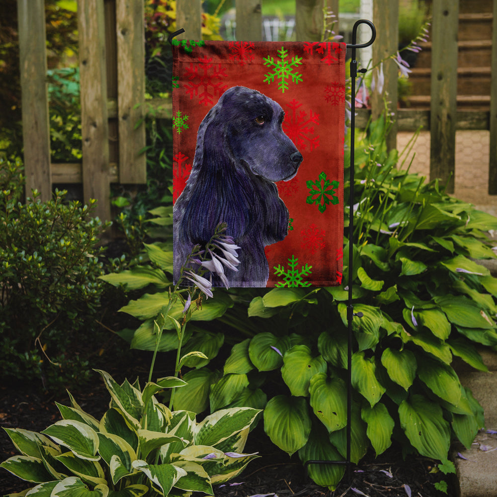 Cocker Spaniel Red Green Snowflakes Christmas Garden Flag Mailbox Decorative Yard Banner Outside Patio Artwork for Flower Beds, Garden Size, Multicolor
