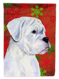 Boxer Red and Green Snowflakes Holiday Christmas Garden Flag Mailbox Decorative Yard Banner Outside Patio Artwork for Flower Beds, Garden Size, Multicolor