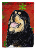Tibetan Mastiff Red Green Snowflake Christmas Garden Flag Mailbox Decorative Yard Banner Outside Patio Artwork for Flower Beds, Garden Size, Multicolor