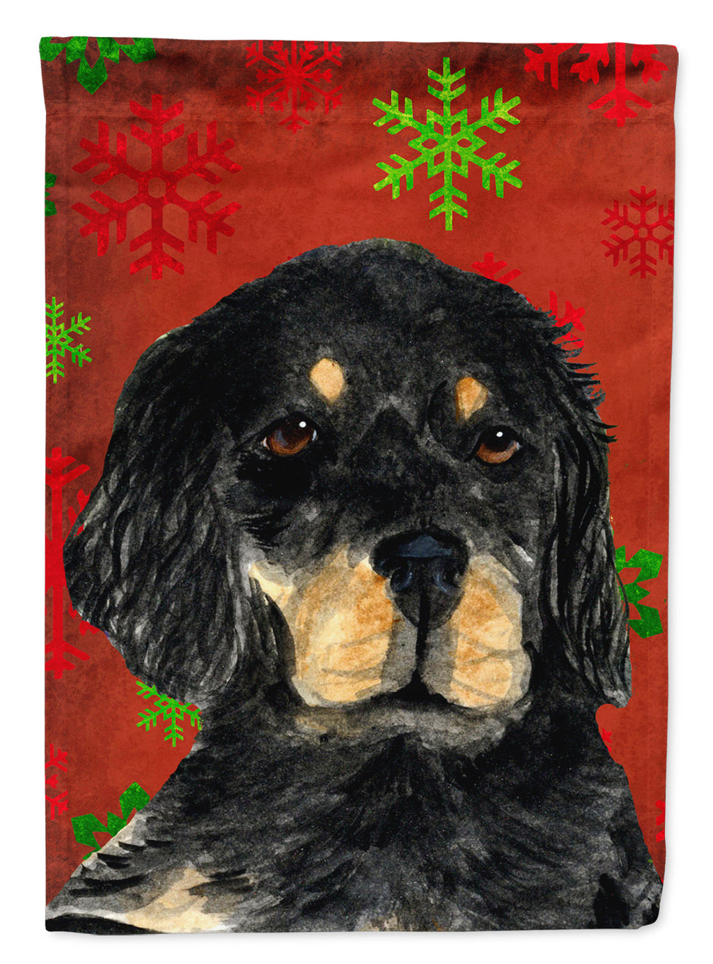 Gordon Setter Red Green Snowflakes Christmas Garden Flag Mailbox Decorative Yard Banner Outside Patio Artwork for Flower Beds, Garden Size, Multicolor