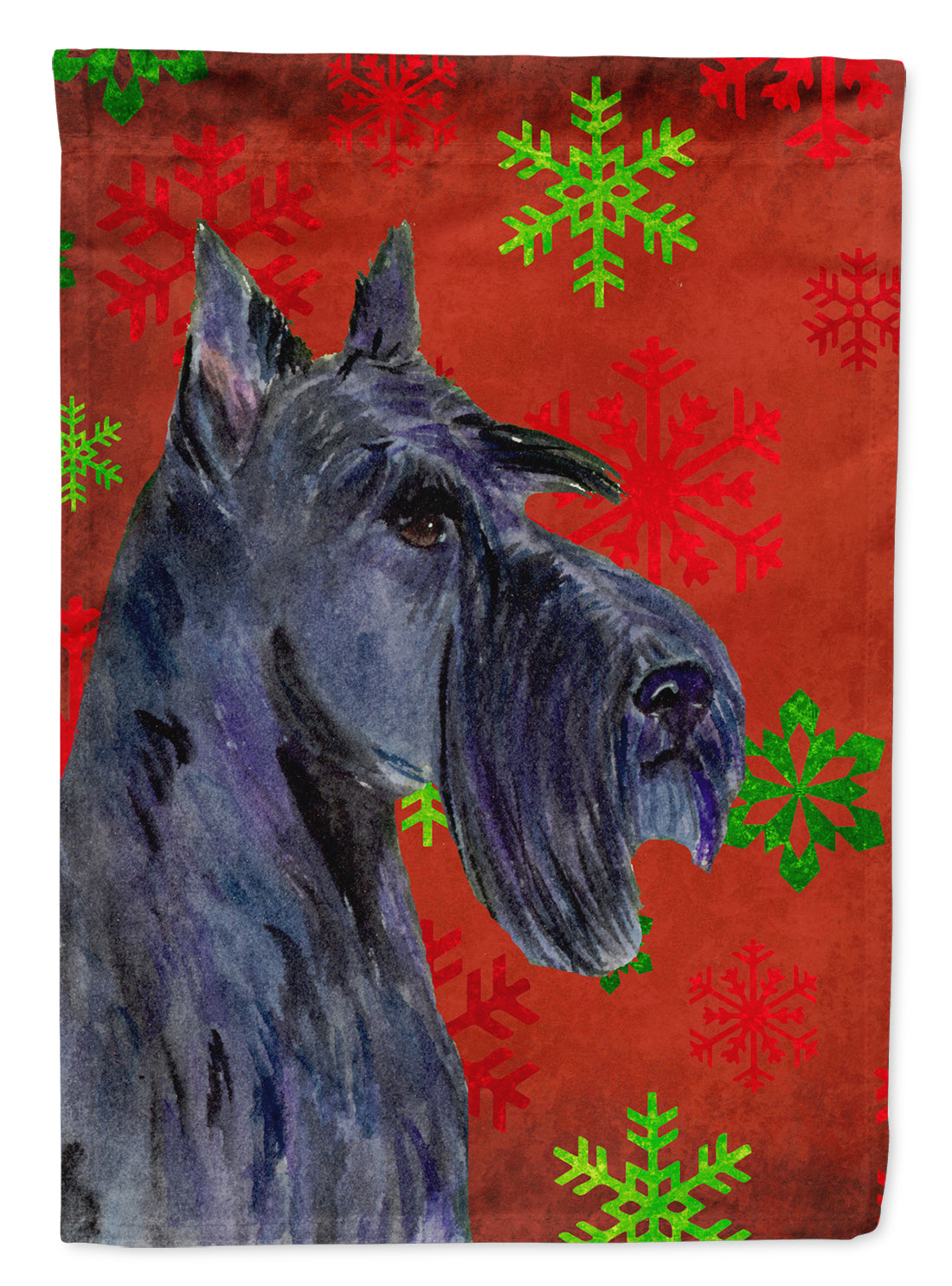 Scottish Terrier Red and Green Snowflakes Holiday Christmas Garden Flag Mailbox Decorative Yard Banner Outside Patio Artwork for Flower Beds, Garden Size, Multicolor