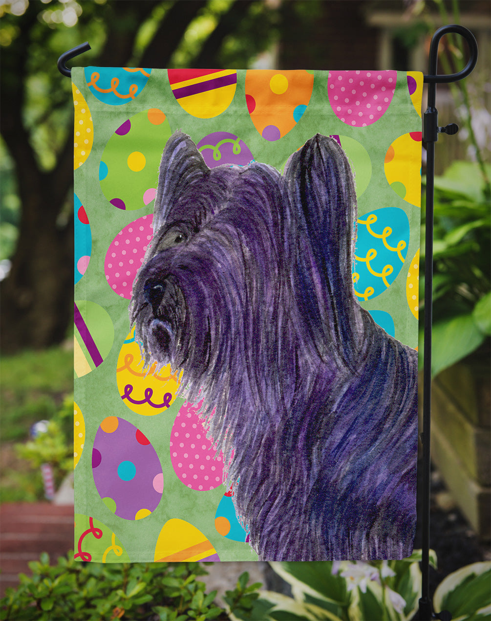 Skye Terrier Easter Eggtravaganza Garden Flag Mailbox Decorative Yard Banner Outside Patio Artwork for Flower Beds, Garden Size, Multicolor