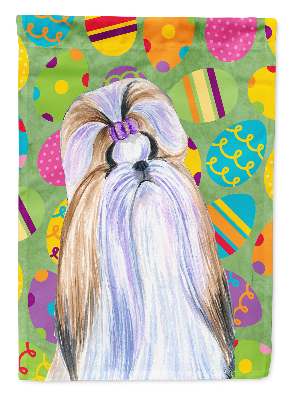 Shih Tzu Easter Eggtravaganza Garden Flag Mailbox Decorative Yard Banner Outside Patio Artwork for Flower Beds, Garden Size, Multicolor