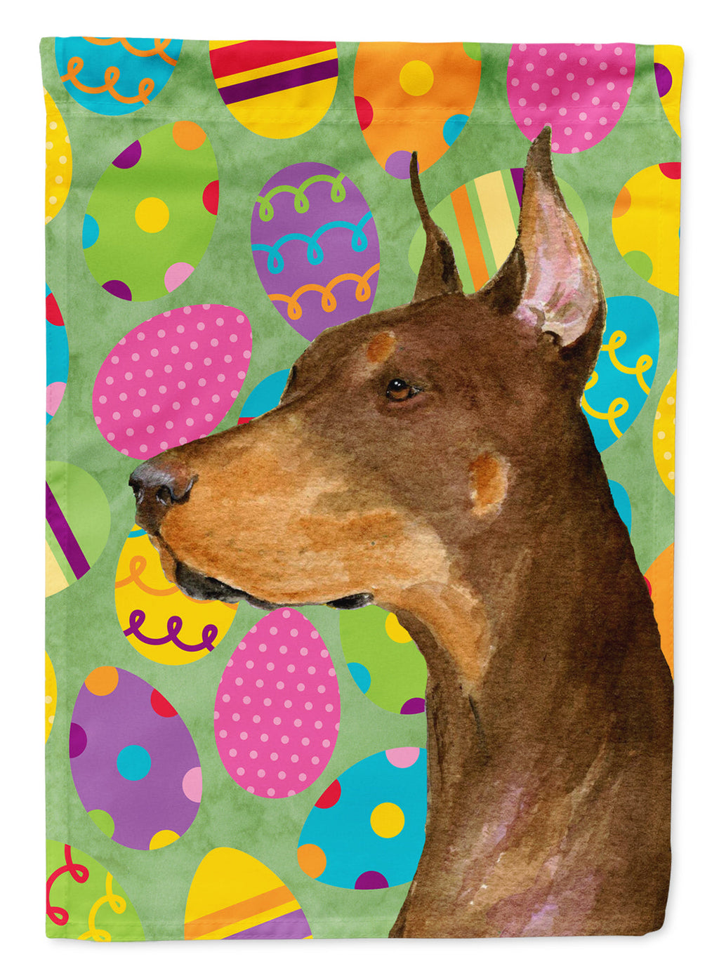 Doberman Easter Eggtravaganza Garden Flag Mailbox Decorative Yard Banner Outside Patio Artwork for Flower Beds, Garden Size, Multicolor