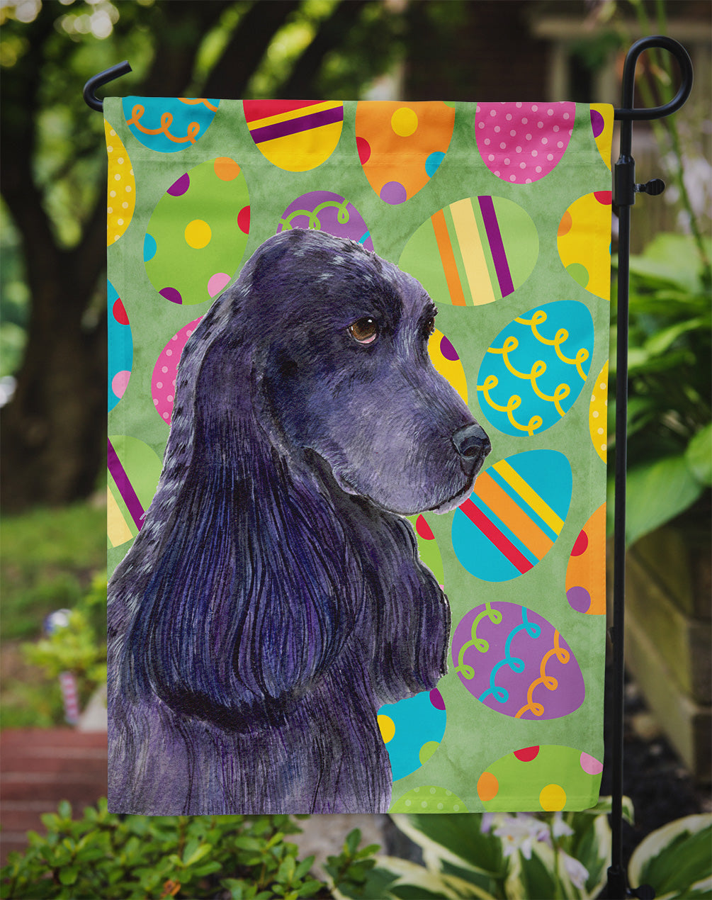 Cocker Spaniel Easter Eggtravaganza Garden Flag Mailbox Decorative Yard Banner Outside Patio Artwork for Flower Beds, Garden Size, Multicolor